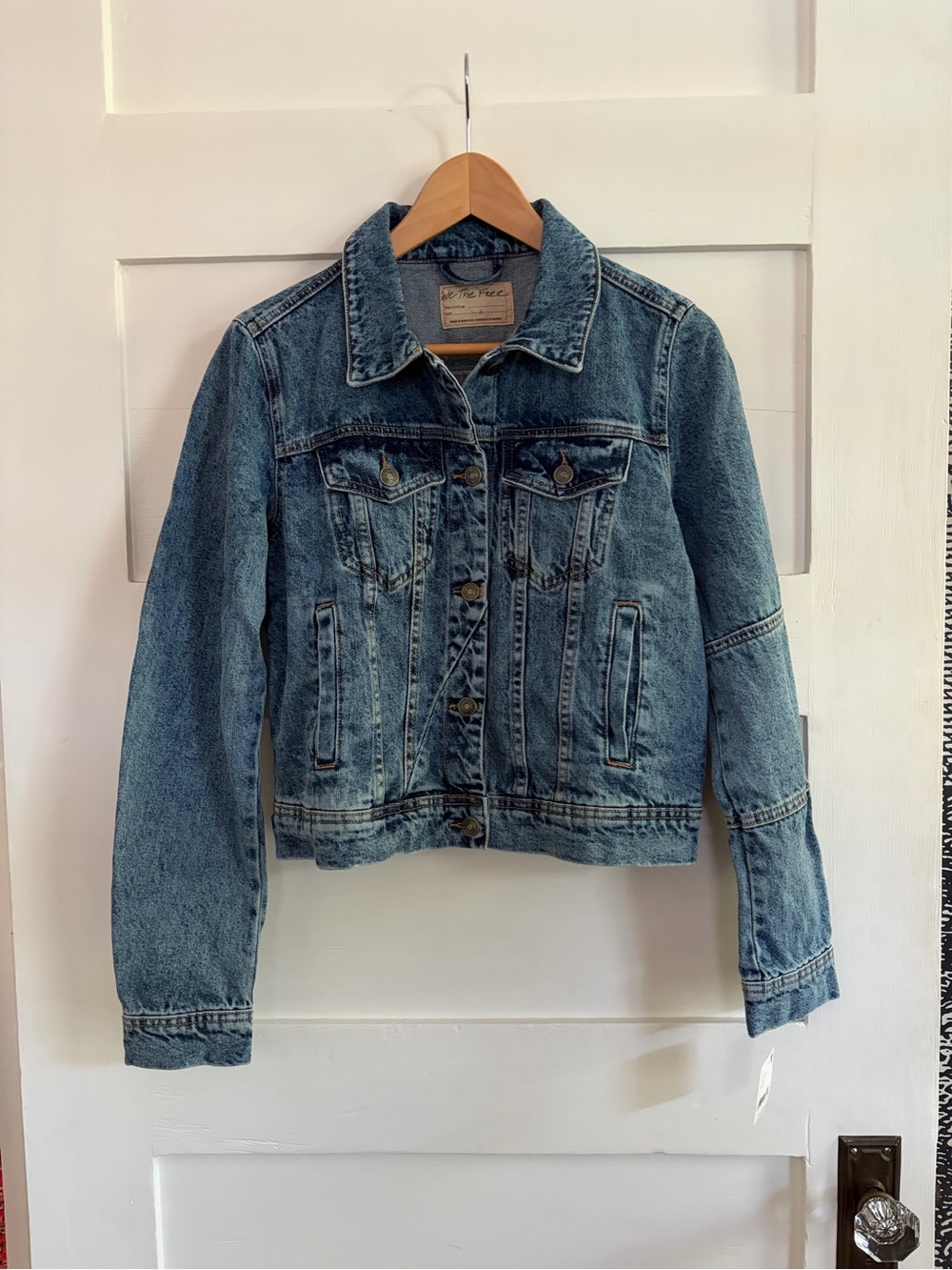 NWT We The Free Light Blue Denim Jacket